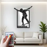 Insegna LED personalizzata per skateboarder | Arte da parete in metallo personalizzata | Decorazione per camera dei ragazzi e man cave | Regalo per skater