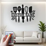 Cartel de metal LED personalizado de utensilios de cocina, regalo para chefs, decoración de cocina para entusiastas de la cocina