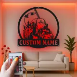 Insegna in metallo personalizzata per cacciatori | Arte da parete LED Labrador Retriever | Decorazione per man cave da cacciatore