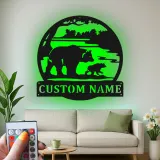 Cartel de metal LED Familia de Osos personalizado Regalo de naturaleza para familias Decoración de cabaña o sala