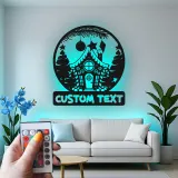 Décoration murale en métal LED personnalisée - Maison en pain d'épice