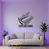 Personalisiertes Harmonica LED-Schild | Metall Musiker Wandkunst | Individuelle Musikzimmer Dekoration | Geschenk für Bluesliebhaber
