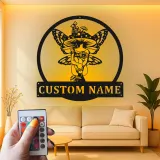 Cartel de nombre de hada personalizado | Arte mural de metal LED | Decoración de setas místicas para dormitorio | Regalo personalizado para amantes de hadas