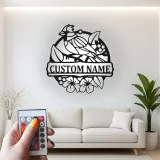 Insegna in metallo personalizzata con uccello e fiori e luce LED regalo per amanti della natura decorazione per soggiorno o giardino