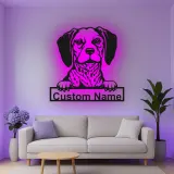 Cartel de metal LED personalizado con Beagle, regalo para amantes de los perros, decoración para sala de estar
