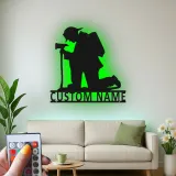 Panneau en métal personnalisé pour pompier | Décoration murale LED personnalisée | Décor de caserne et cadeau pour premier intervenant