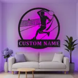 Insegna in metallo personalizzata con luce LED per giocatore di pallavolo - Regalo sportivo personalizzato per atleti, decorazione per sala giochi
