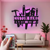 Custom Handyman Tools Sign | LED Metal Wall Art | Personalized Carpenter Workshop Decor | Industrial Garage Plaque