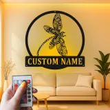 Insegna in Metallo LED a Forma di Libellula Personalizzata Regalo per Amanti della Natura Decorazione per Camera da Letto o Giardino 5