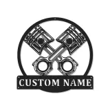 Décoration murale en métal LED personnalisée pour moteur à piston, cadeau de garage pour passionnés de voitures, décoration de man cave