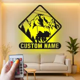 Custom Ski Lift Metal Sign | Personalized Mountain LED Wall Art | Ski Lodge Decor & Gift for Skiers