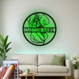 Panneau de Studio de Tatouage Personnalisé | Décoration Murale Métallique LED Personnalisée | Plaque de Nom d'Artiste de Tatouage | Panneau de Bienvenue pour Boutique