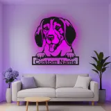 Cartel de metal LED personalizado con Beagle, regalo para amantes de los perros, decoración para sala de estar