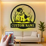 Cartel de metal LED Beagle personalizado Regalo para amantes de los perros Decoración de sala 2