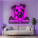 Insegna in metallo personalizzata con luce LED per Jack Russell Terrier, regalo per mamma di cane, decorazione per soggiorno