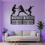 Supporto per medaglie da tennis da tavolo personalizzato | Arte murale in metallo LED Ping Pong | Insegna di esposizione personalizzata | Decorazione per sala giochi e regalo per giocatori