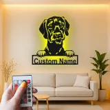 Cartel de metal LED personalizado de raza de perro, regalo para amantes de mascotas, decoración para sala de estar o entrada