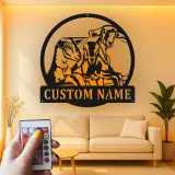 Custom Goat LED Metal Sign | Personalized Farmhouse Wall Art | Rustic Barn Decor for Goat Lovers | Hand-Crafted Metal Artwork