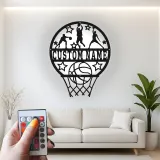 Insegna in metallo LED personalizzata per canestro da basket - Regalo sportivo per appassionati di basket e decorazione per sala giochi