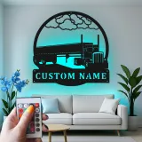 Insegna LED per Camion Personalizzata | Arte in Metallo Big Rig | Regalo per Camionisti e Decorazione Man Cave