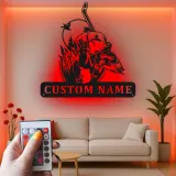 Insegna di Caccia Personalizzata Labrador | Arte da Parete in Metallo LED per Papà Cacciatore | Decorazione per Cani Anatra Personalizzata | Arte per Man Cave e Baita
