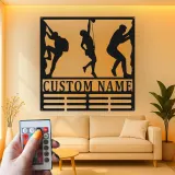 Arte in Metallo per Arrampicata su Roccia Personalizzata | Insegna Nome LED Personalizzata | Regalo per Amanti dell'Avventura e Decorazione per Palestra