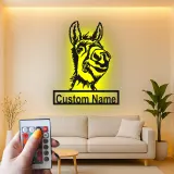 Personalisierte LED-Metall-Wandkunst mit Esel – Geschenk mit Bauernhoftier, rustikale Wohnkultur für Tierliebhaber