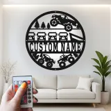 Personalized Monster Truck Sign | LED Metal Wall Art | Custom 4x4 Garage Decor for Man Cave | Off-Road Adventure Gift