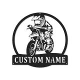 Custom Motocross Rider Led Light Metal Wall Art Personalized Gift for Dirt Bike Enthusiasts Garage or Man Cave Decor 4