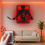 Personalisierte Hockey Spieler LED-Schild | Individuelle Metall-Wandkunst | Spielzimmer Dekor | Geschenk für Athleten