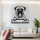 Custom Bulldog Led Light Metal Wall Art Personalized Pet Parent Gift Living Room Dog Decor