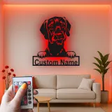 Cartel de metal LED personalizado de raza de perro, regalo para amantes de mascotas, decoración para sala de estar o entrada