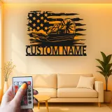 Insegna in metallo personalizzata con luce LED per airboat - Regalo per appassionati di nautica, decorazione per man cave
