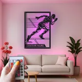 Custom Sprinter LED Sign | Personalized Track & Field Metal Wall Art | Athlete Gift for Coach | Gym Decor