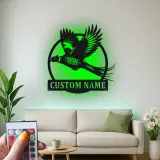 Arte da parete in metallo con fagiano | Insegna LED personalizzata per rifugio di caccia | Regalo su misura per cacciatori e arredo lodge | Sagoma realistica di uccello