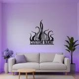 Kraken Octopus LED Metal Sign | Custom Nautical Wall Art | Personalized Tentacles Decor for Business & Ocean Lovers