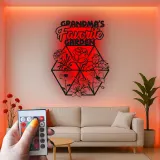 Omas Garten LED-Schild | Personalisiertes Metall-Wandkunst mit Blumenmotiv | Geschenk zum Muttertag