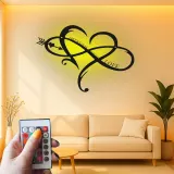 Signe LED en métal cœur infini personnalisé | Décoration murale avec nom et date | Cadeau romantique d’anniversaire pour couple | Déco chambre