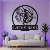 Panneau LED personnalisé avec papillon musical | Décoration murale en métal personnalisée | Cadeau pour amoureux de la musique | Décor de studio illuminé