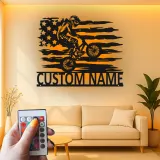 Insegna in metallo LED personalizzata per ciclisti con BMX Rider - Regalo per ciclisti, decorazione per camera da letto o sala giochi per adolescenti
