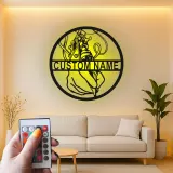Panneau de Studio de Tatouage Personnalisé | Décoration Murale Métallique LED Personnalisée | Plaque de Nom d'Artiste de Tatouage | Panneau de Bienvenue pour Boutique
