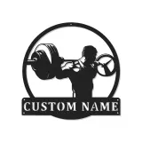 Custom Weightlifter Led Light Metal Wall Art Gym Enthusiast Gift Fitness Room Personalized Decor