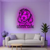 Cartel de metal LED personalizado para perros, regalo para amantes de los perros, decoración de salón o habitación de mascotas