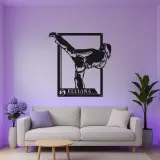 Panneau personnalisé d'arts martiaux féminin | Panneau en métal LED de coup de pied de karaté sur mesure | Cadeau pour combattante
