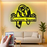 Cartel de metal LED personalizado de Bloodhound, regalo para amantes de los perros, decoración para la sala de estar