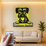 Insegna in metallo LED personalizzata Schnauzer regalo per amanti dei cani decorazione per soggiorno