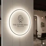 Custom Round LED Neon Sign | Solid White Acrylic Business Logo Display | Salon Spa Decor | Office Studio Signage