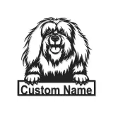 Cartel de metal LED de perro peludo personalizado, regalo para amantes de las mascotas, decoración para salón para dueños de perros