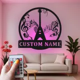 Insegna personalizzata a forma di chitarra con LED | Arte murale in metallo su misura | Decorazione per studio musicale | Regalo per musicisti e amanti della musica