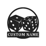 Cartel de metal personalizado con luz LED de dados para decoración de sala de juegos, regalo para jugadores, decoración de casino